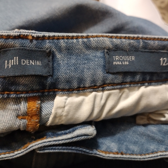 J. Jill Denim Full Leg Medium Wash Trousers Women’s Size 12 - Picture 5 of 6